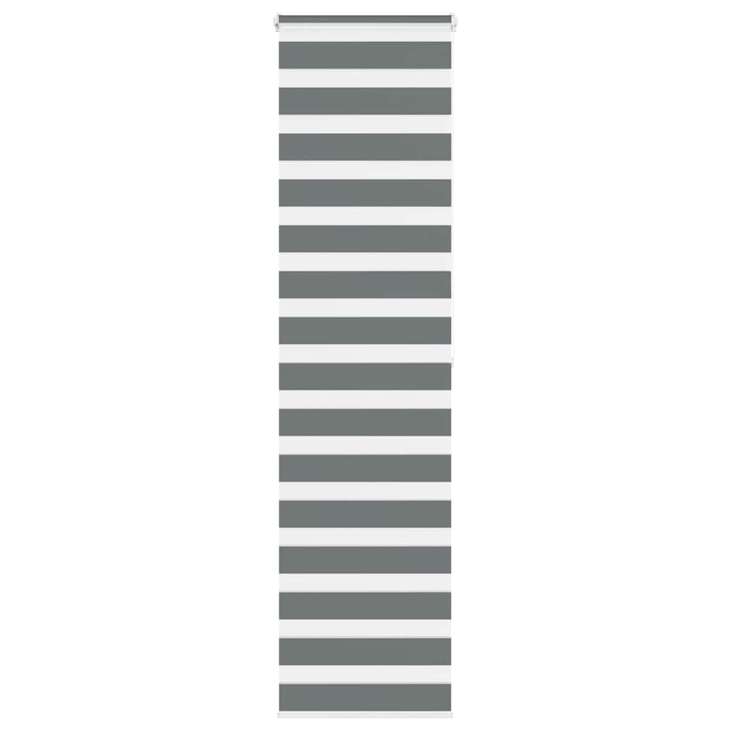 Vidaxl Zebra Roller Blind 55x200 CM Fabric Ancho 50.9 cm de gris oscuro
