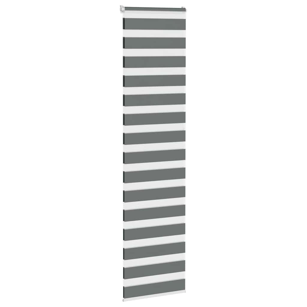 Vidaxl Zebra Roller Blind 55x200 CM Fabric Ancho 50.9 cm de gris oscuro