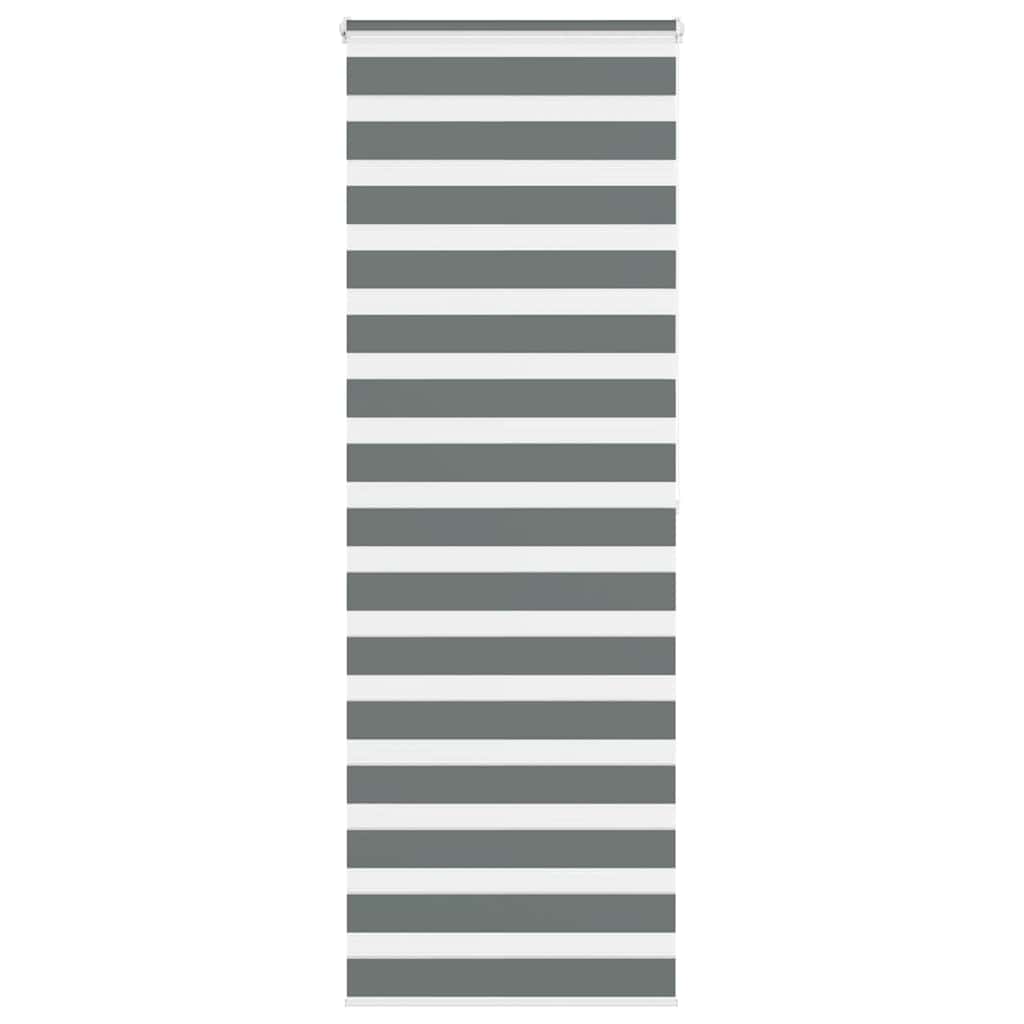 Vidaxl zebra rullo cieco 75x200 cm Larghezza tessuto 70,9 cm grigio scuro