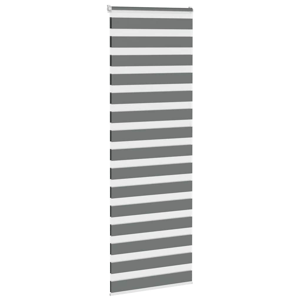 Tenda a rullo VidaXL zebrata 90x200 cm larghezza tessuto 85,9 cm grigio scuro