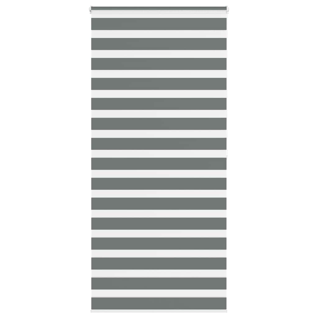 Vidaxl zebra rolgordijn 95x200 cm stofbreedte 90,9 cm donkergrijs