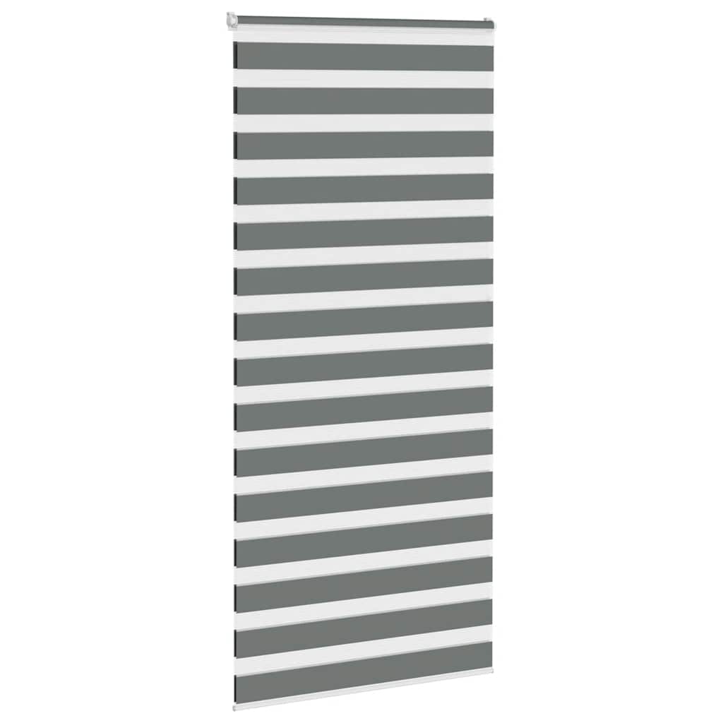Vidaxl zebra rolgordijn 105x200 cm stofbreedte 100,9 cm donkergrijs