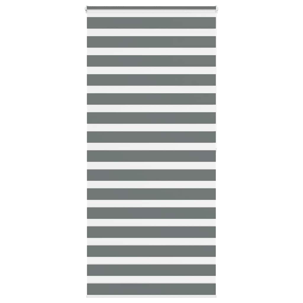 Vidaxl Zebra Roller Blind 110x200 CM Fabric Width 105.9 cm de gris oscuro