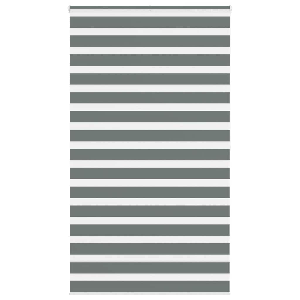 Vidaxl Zebra Roller Blind 120x200 CM Fabric Ancho 115.9 cm de color gris oscuro