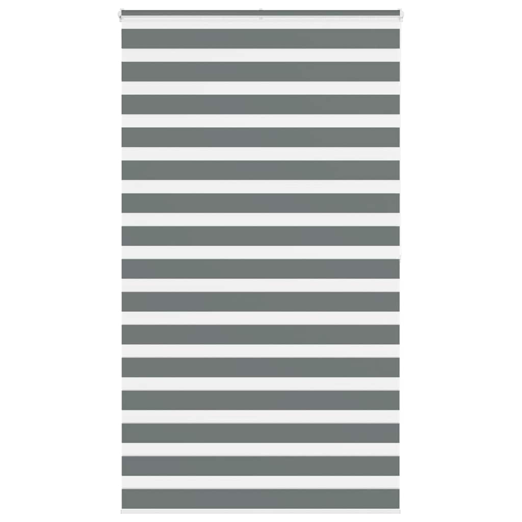 Vidaxl Zebra Roller Blind 125x200 CM Fabric Ancho 120.9 cm de color gris oscuro