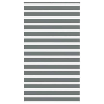 Vidaxl zebra rullo cieco 125x200 cm Larghezza tessuto 120,9 cm grigio scuro