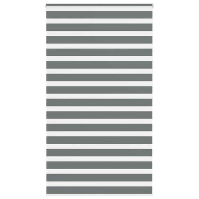 Vidaxl zebra rullo cieco 130x200 cm Larghezza tessuto 125,9 cm grigio scuro