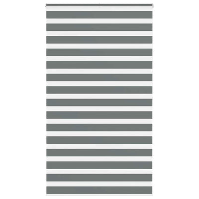 Vidaxl zebra rullo cieco 135x200 cm Larghezza tessuto 130,9 cm grigio scuro