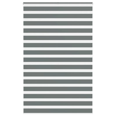 Vidaxl zebra rullo cieco 140x200 cm Larghezza tessuto 135,9 cm grigio scuro