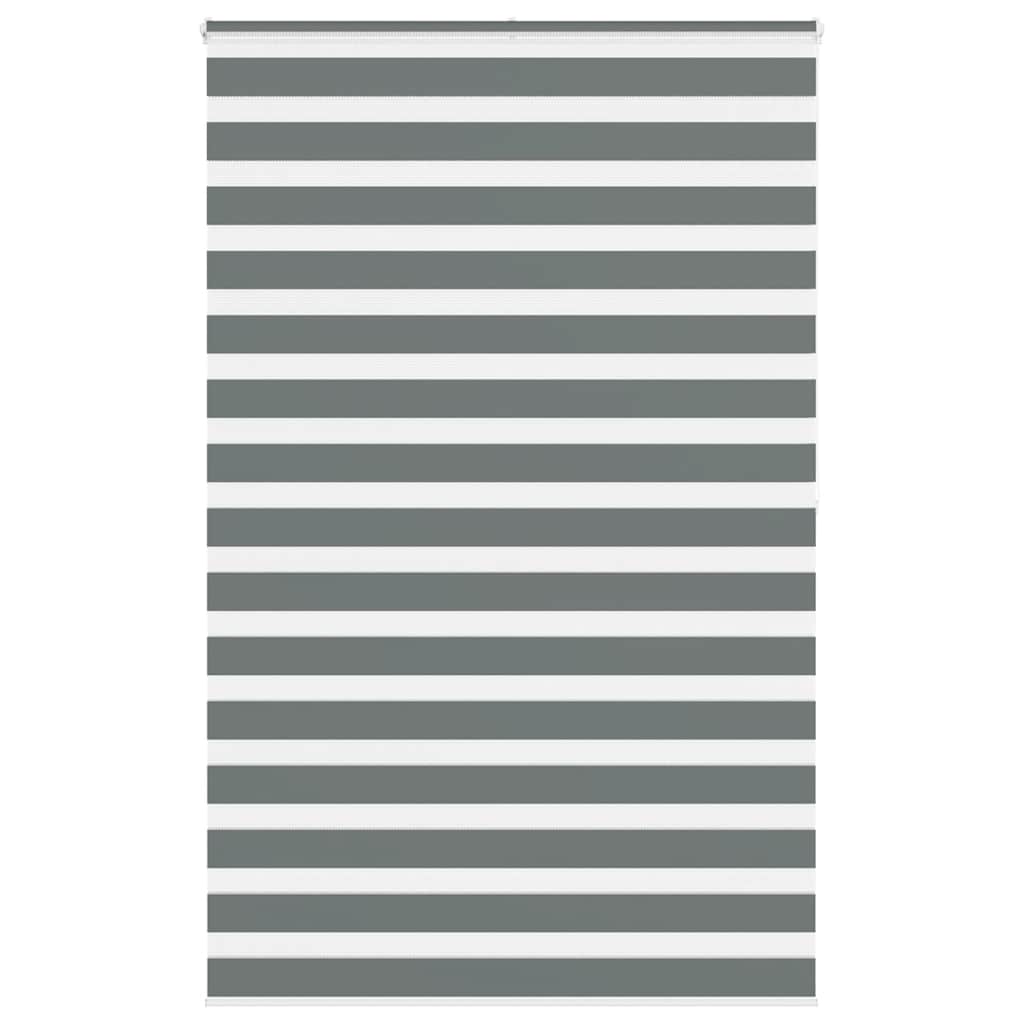 Vidaxl Zebra Roller Blind 140x200 CM Fabric Ancho 135.9 cm de color gris oscuro