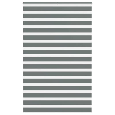 Vidaxl zebra rullo cieco 150x200 cm Larghezza tessuto 145,9 cm grigio scuro