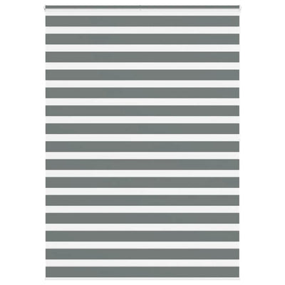 Vidaxl zebra rullo cieco 155x200 cm Larghezza tessuto 150,9 cm grigio scuro