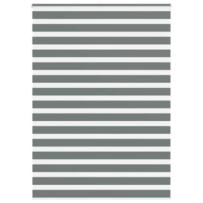 Vidaxl zebra rullo cieco 165x200 cm Larghezza tessuto 160,9 cm grigio scuro