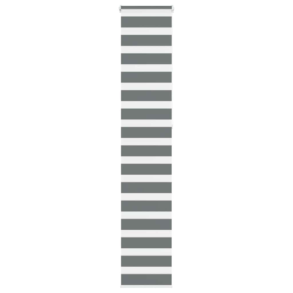 Vidaxl zebra rullo cieco 50x230 cm Larghezza tessuto 45,9 cm grigio scuro