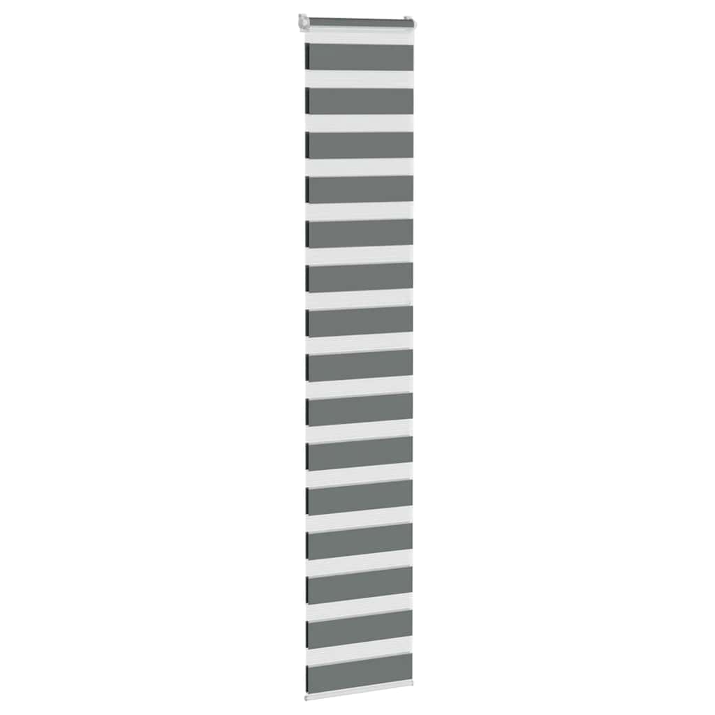 Vidaxl zebra rullo cieco 50x230 cm Larghezza tessuto 45,9 cm grigio scuro
