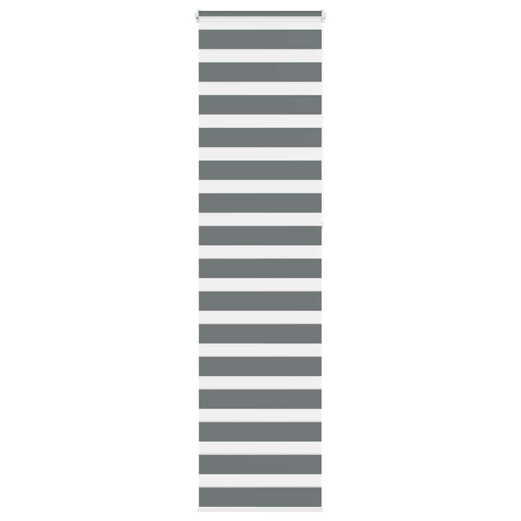 Vidaxl zebra rullo cieco 65x230 cm Larghezza tessuto 60,9 cm grigio scuro