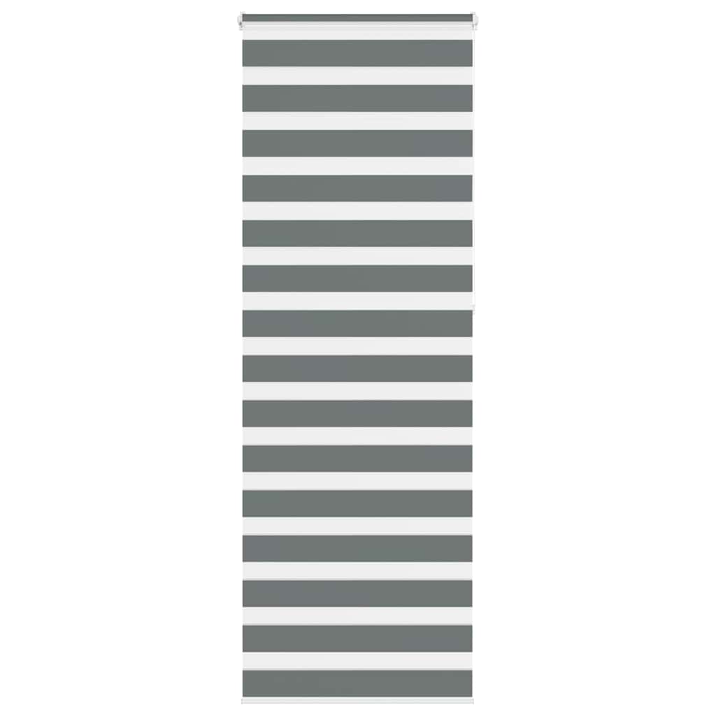 Vidaxl Zebra Roller Blind 75x230 CM Fabric Ancho 70.9 cm de color gris oscuro