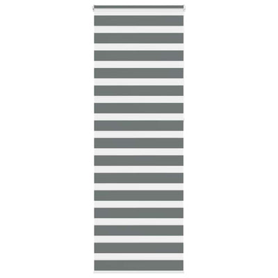Vidaxl zebra rullo cieco 75x230 cm Larghezza tessuto 70,9 cm grigio scuro