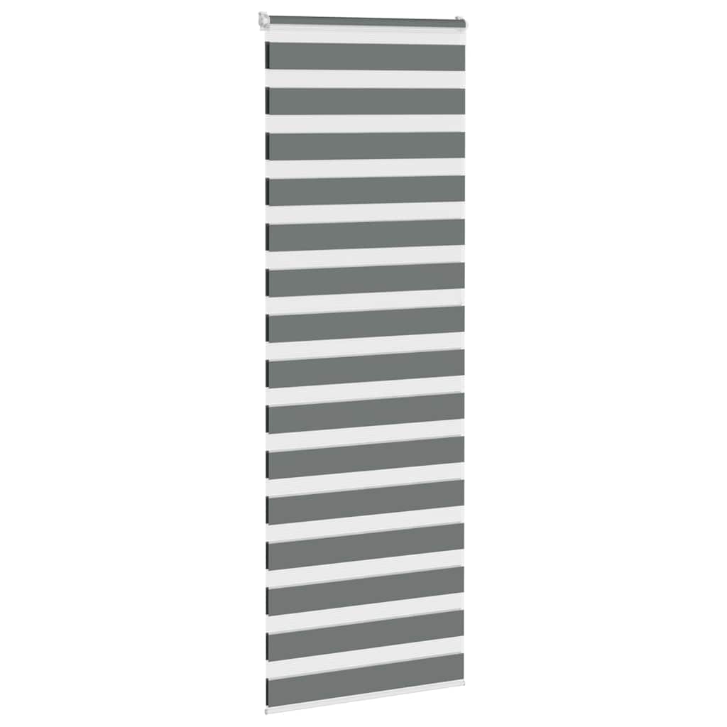 Vidaxl zebra rullo cieco 75x230 cm Larghezza tessuto 70,9 cm grigio scuro