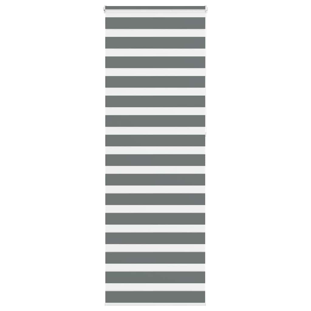Vidaxl zebra rullo cieco 85x230 cm Larghezza tessuto 80,9 cm grigio scuro