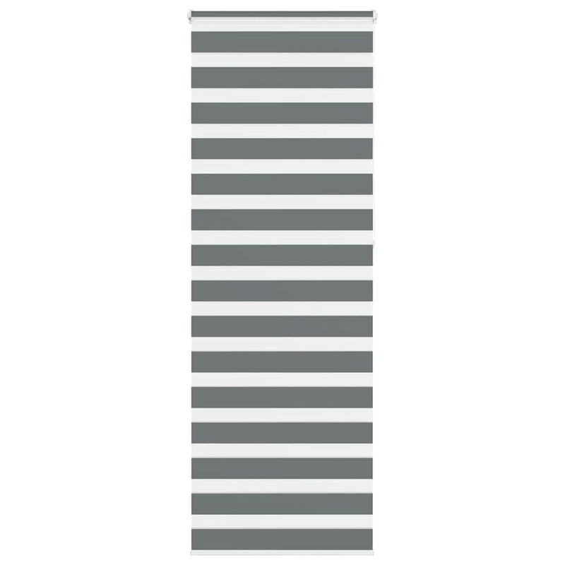 Vidaxl zebra rullo cieco 85x230 cm Larghezza tessuto 80,9 cm grigio scuro