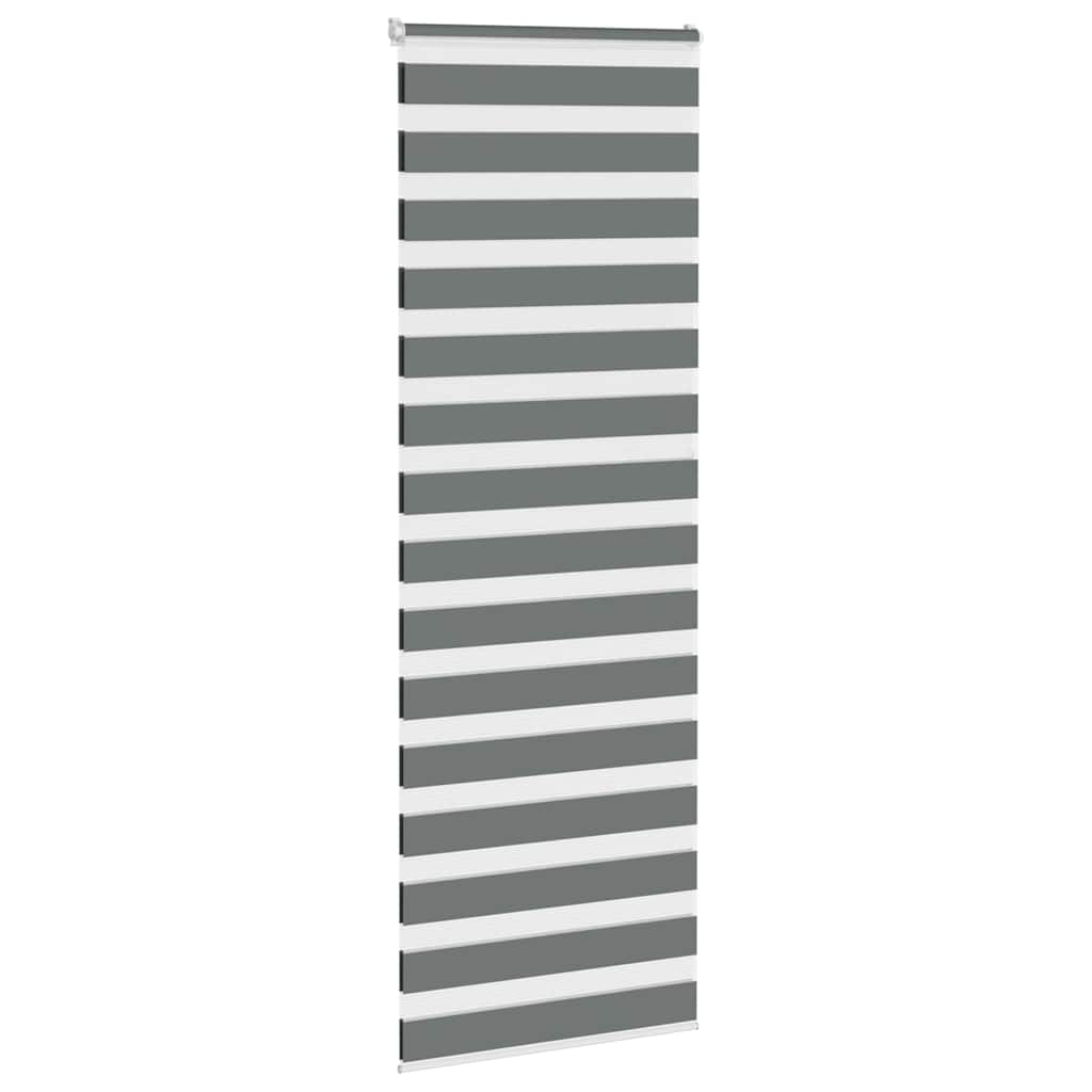 Vidaxl zebra rullo cieco 85x230 cm Larghezza tessuto 80,9 cm grigio scuro
