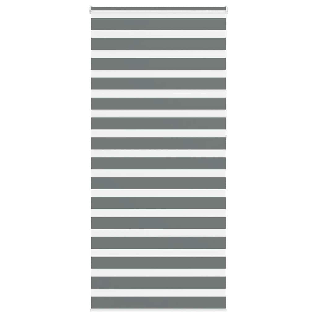 Vidaxl Zebra Roller Blind 95x230 CM Fabric Width 90.9 cm de gris oscuro