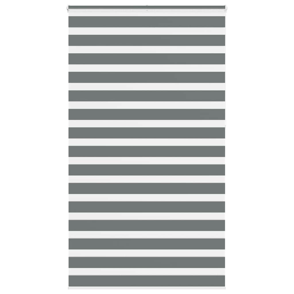 Vidaxl zebra rullo cieco 125x230 cm Larghezza tessuto 120,9 cm grigio scuro