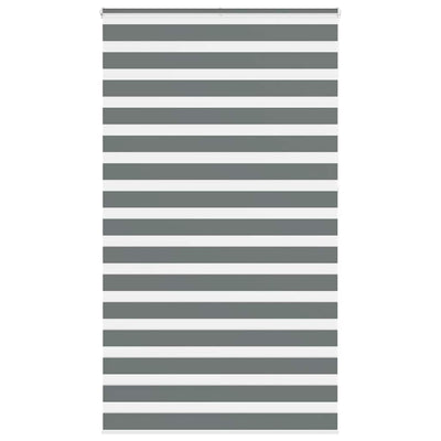 Vidaxl zebra rullo cieco 135x230 cm larghezza del tessuto 130,9 cm grigio scuro