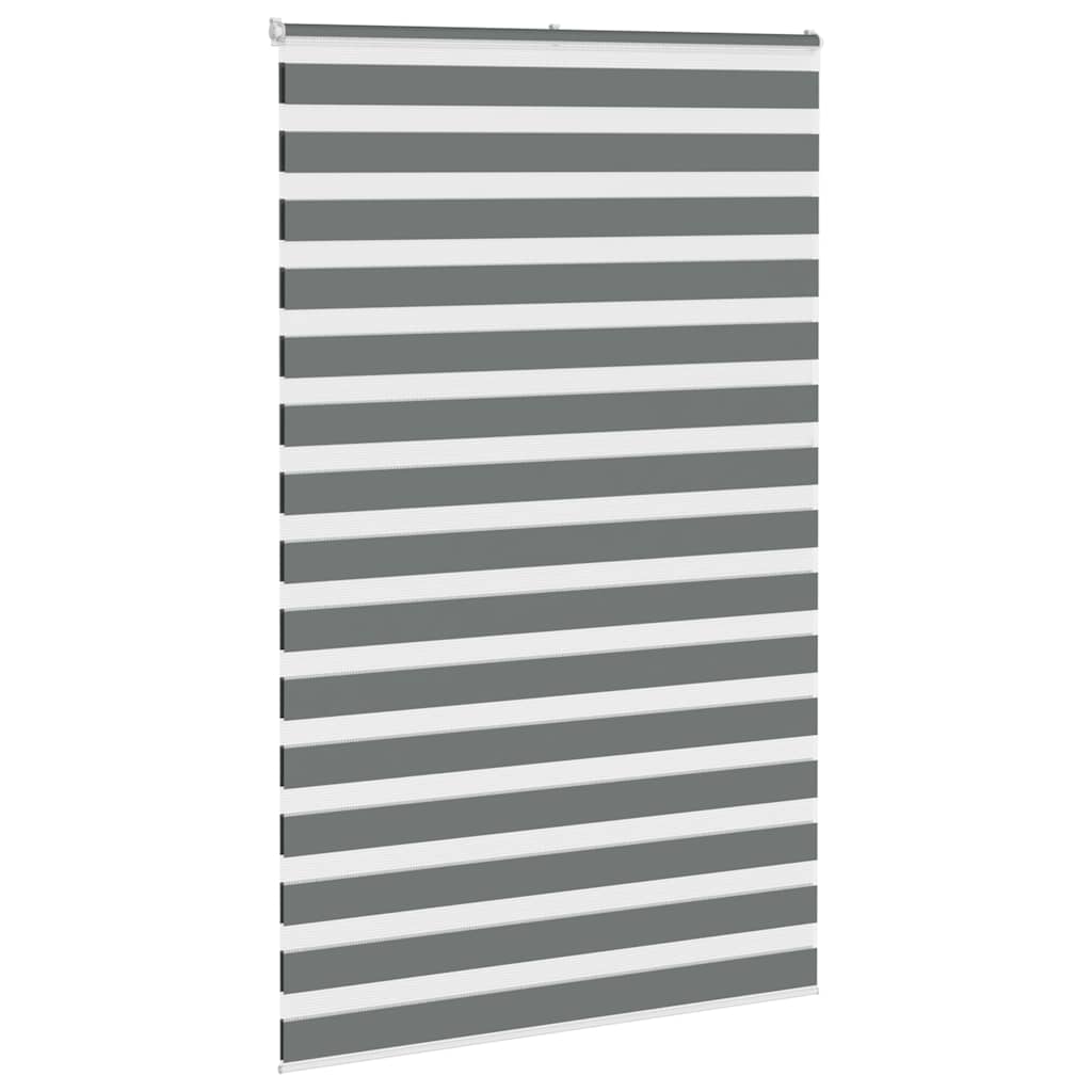 VidaXL estor enrollable cebra 145x230 cm ancho de tela 140,9 cm gris oscuro