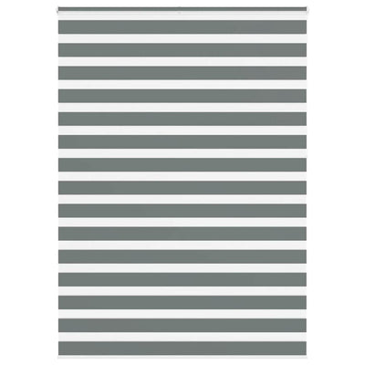 Vidaxl zebra rullo cieco 155x230 cm Larghezza tessuto 150,9 cm grigio scuro