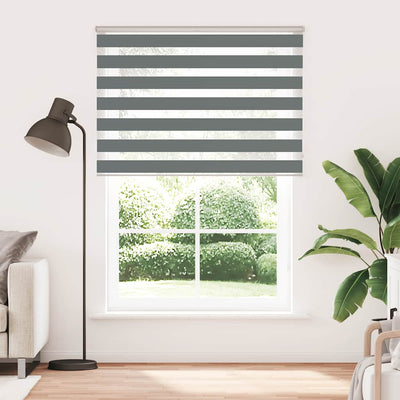 Tenda a rullo VidaXL zebrata 160x230 cm larghezza tessuto 155,9 cm grigio scuro