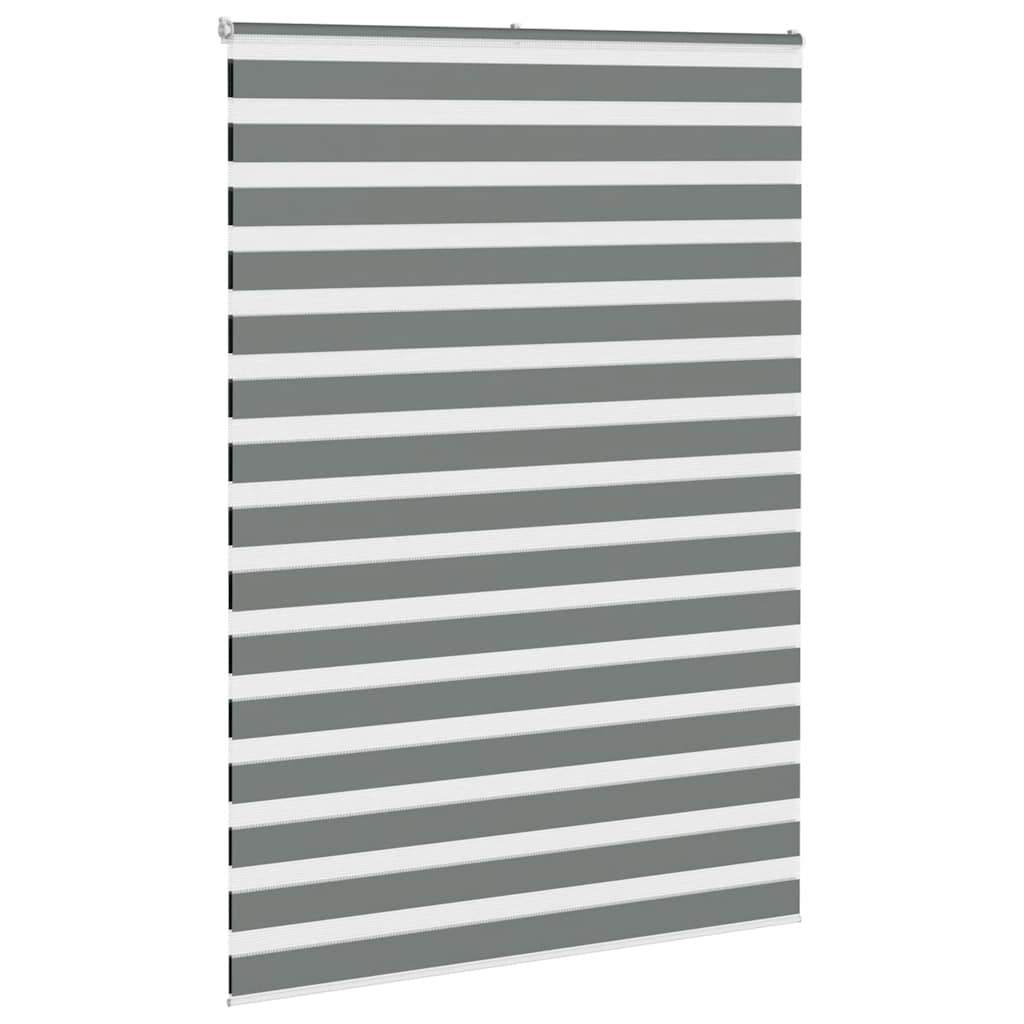 VidaXL estor enrollable cebra 160x230 cm ancho de tela 155,9 cm gris oscuro