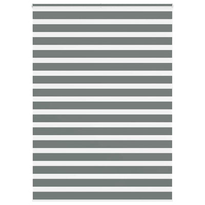 Vidaxl zebra rullo cieco 165x230 cm larghezza del tessuto 160,9 cm grigio scuro