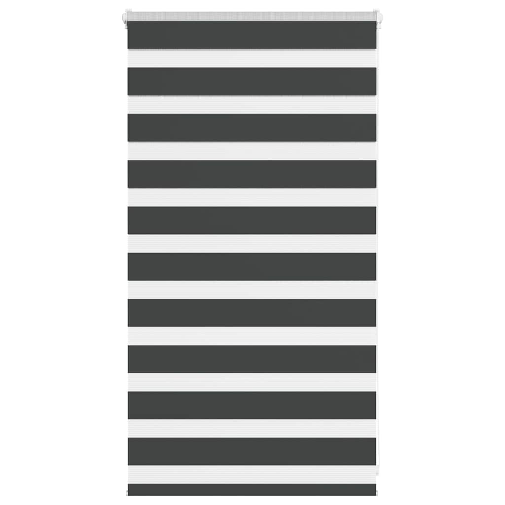 Vidaxl zebra rullo cieco 85x100 cm Larghezza tessuto 80,9 cm nero