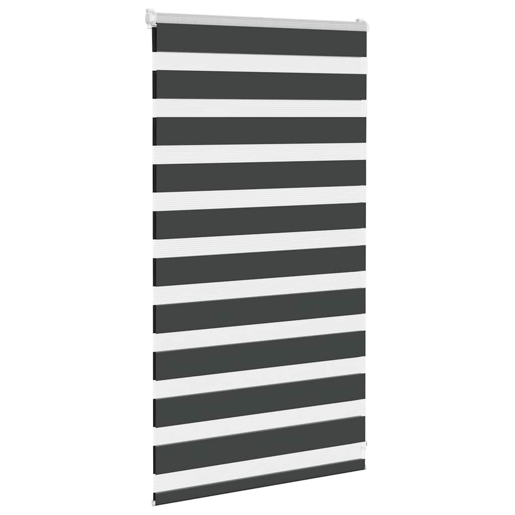 Vidaxl zebra rullo cieco 85x100 cm Larghezza tessuto 80,9 cm nero