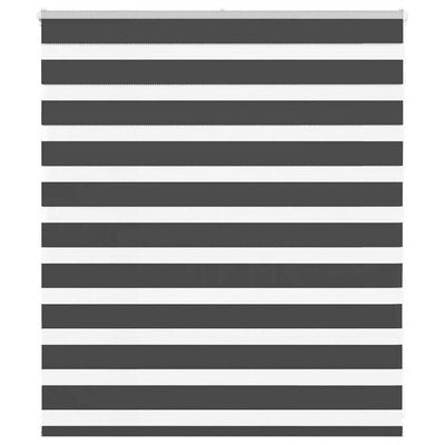 Vidaxl zebra rullo cieco 125x100 cm Larghezza tessuto 120,9 cm nero