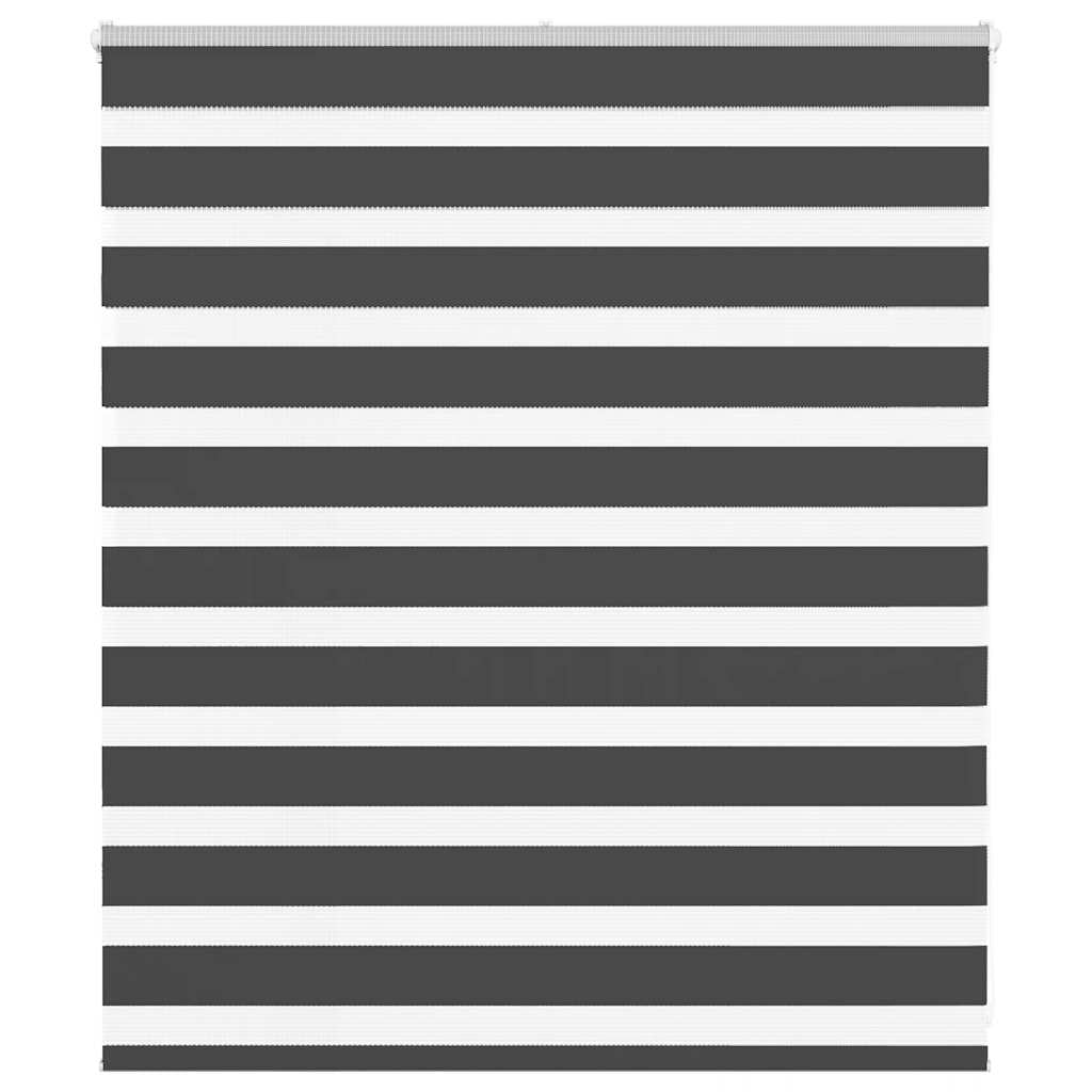 Vidaxl zebra rullo cieco 125x100 cm Larghezza tessuto 120,9 cm nero