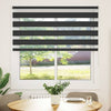 Vidaxl zebra rullo cieco 140x100 cm Larghezza tessuto 135,9 cm nero