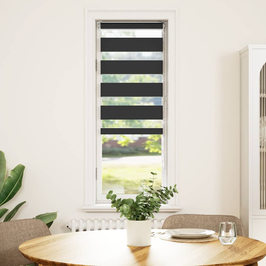Vidaxl zebra rullo cieco 40x150 cm Larghezza polvere 35,9 cm nero