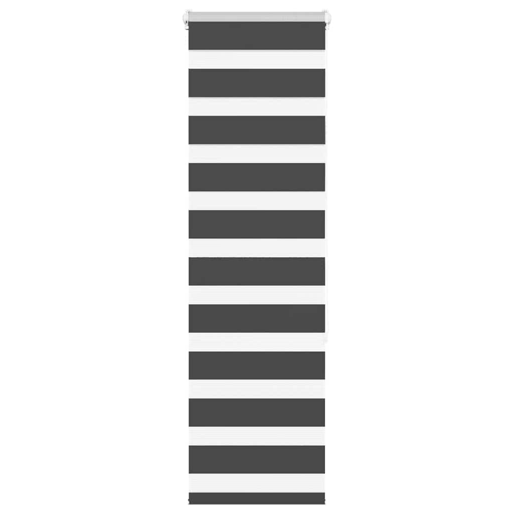 Vidaxl Zebra Roller Blind 45x150 cm de polvo ancho de 40,9 cm negro