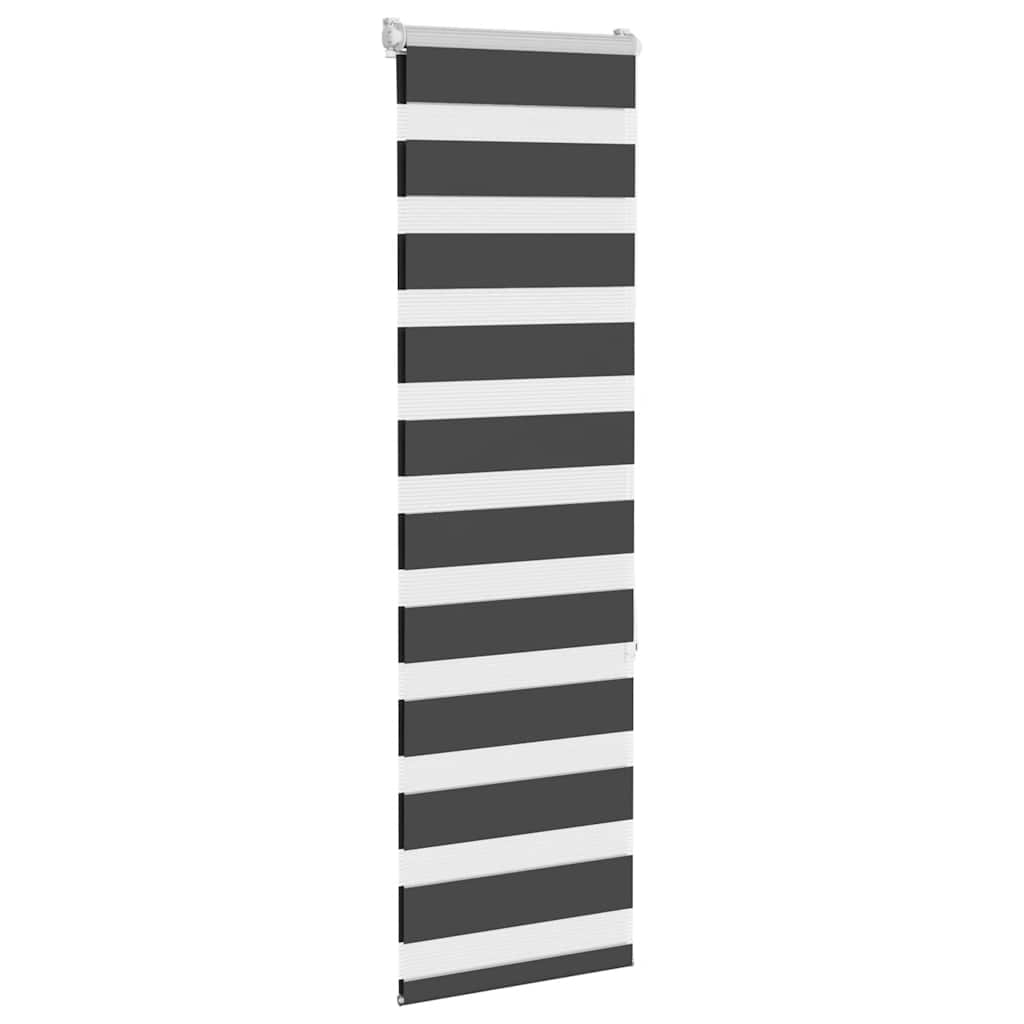 Vidaxl Zebra Roller Blind 50x150 cm Ancho de polvo de 45.9 cm Negro