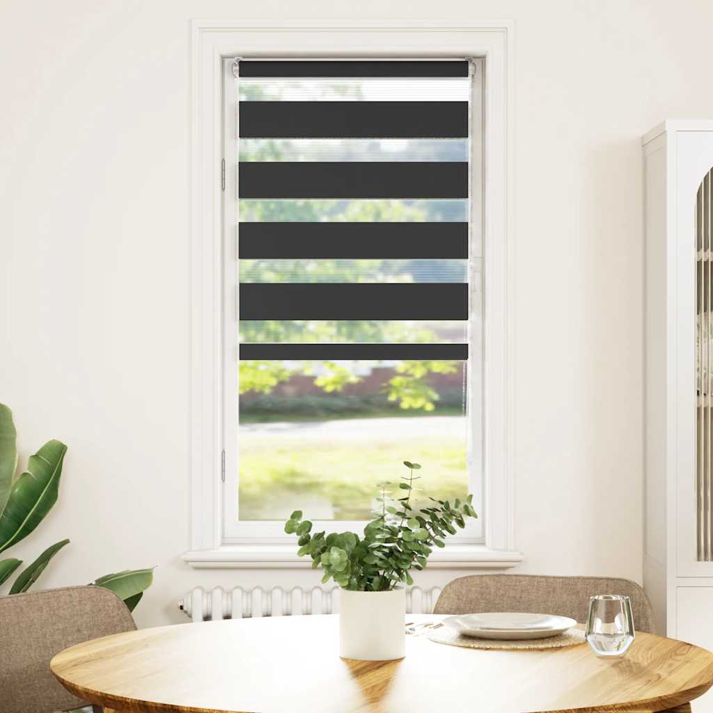 Vidaxl Zebra Roller Blind 65x150 cm Larghezza polvere 60,9 cm Nero
