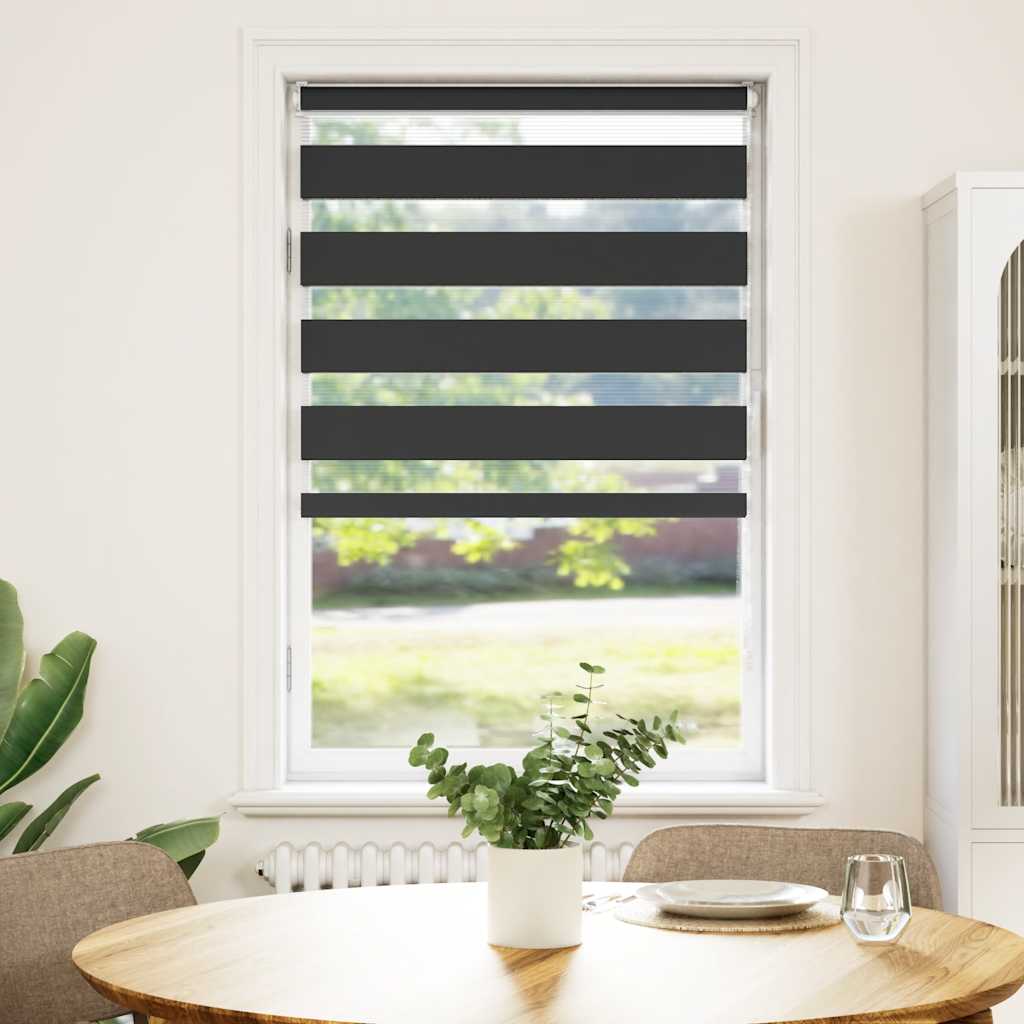 Vidaxl Zebra Roller Blind 70x150 cm Larghezza polvere 65,9 cm Nero