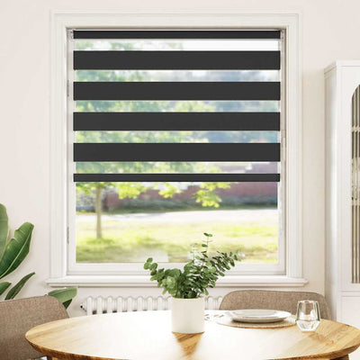 Vidaxl Zebra Roller Blind 100x150 cm Larghezza polvere 95,9 cm Nero