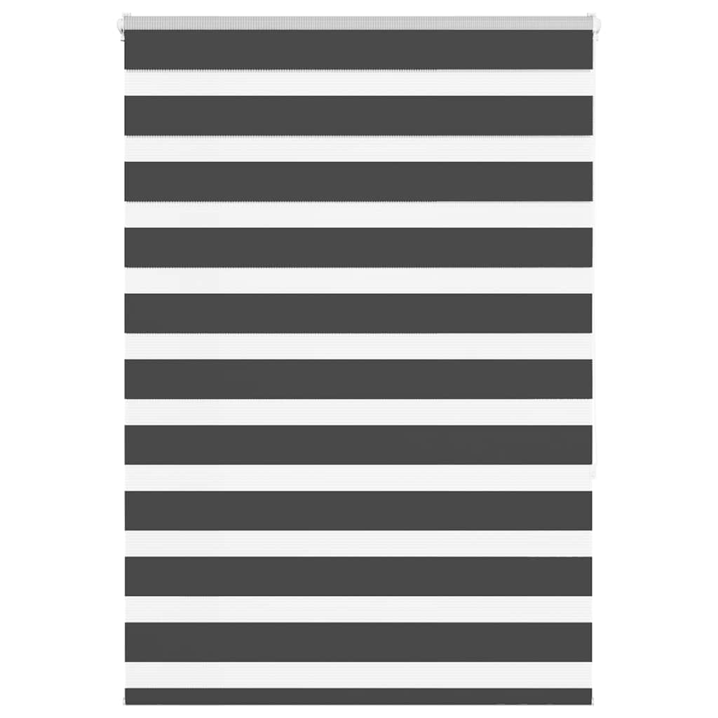 Vidaxl zebra rullo cieco 115x150 cm Larghezza tessuto 110,9 cm nero