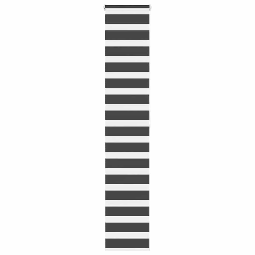 Vidaxl zebra rullo cieco 50x200 cm Larghezza tessuto 45,9 cm nero