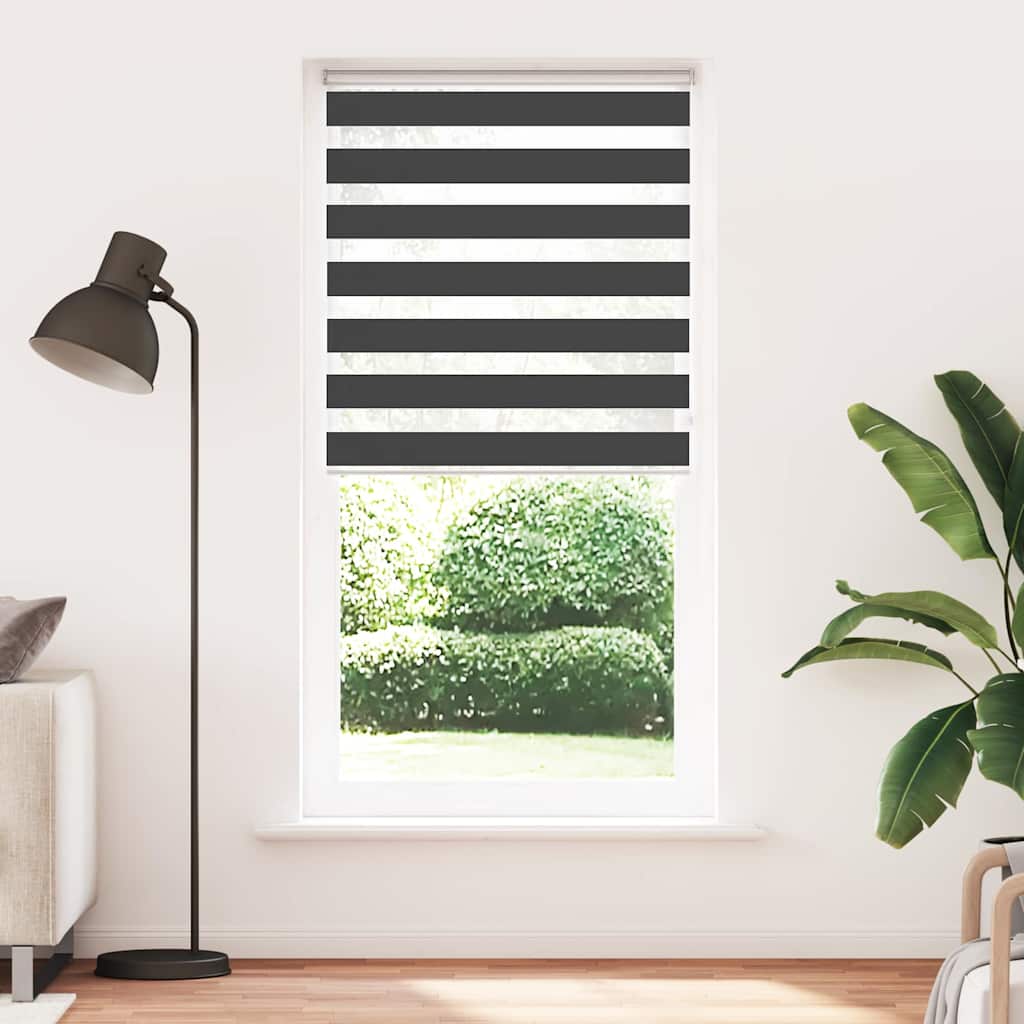 Vidaxl Zebra Roller Blind 100x200 cm Ancho de polvo de 95.9 cm Negro