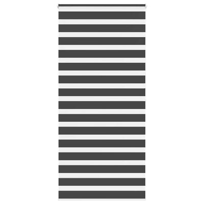 Vidaxl zebra rullo cieco 105x200 cm Larghezza tessuto 100,9 cm nero