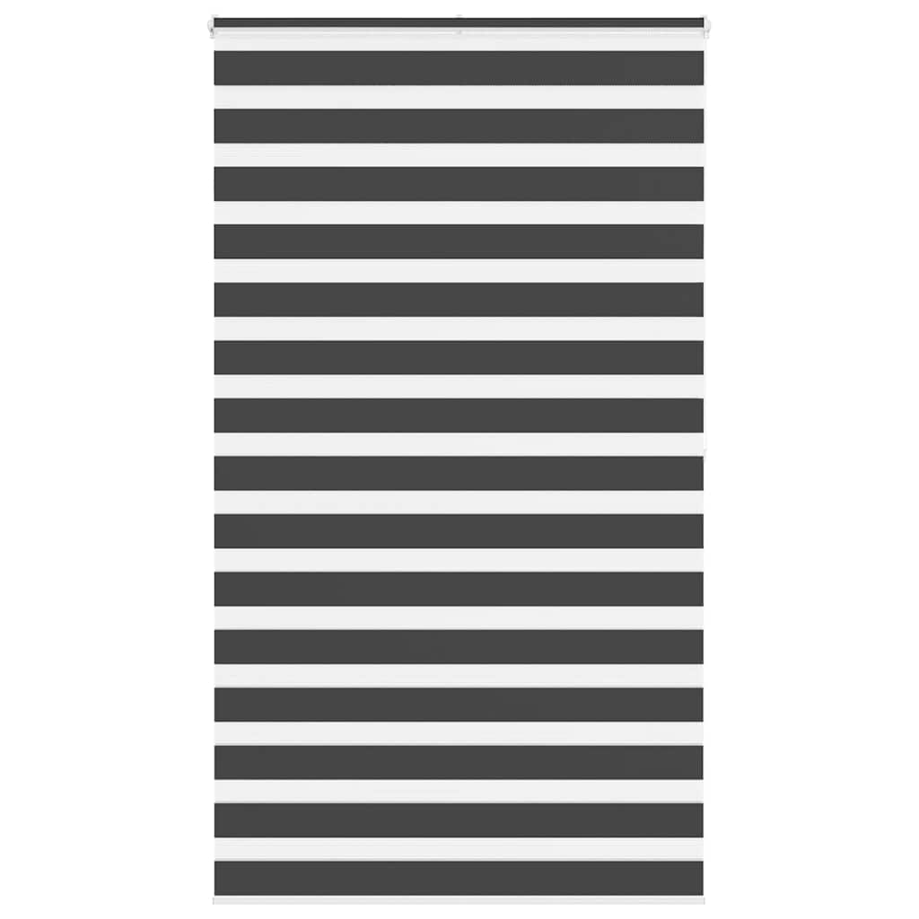 Vidaxl zebra rullo cieco 125x200 cm Larghezza tessuto 120,9 cm nero